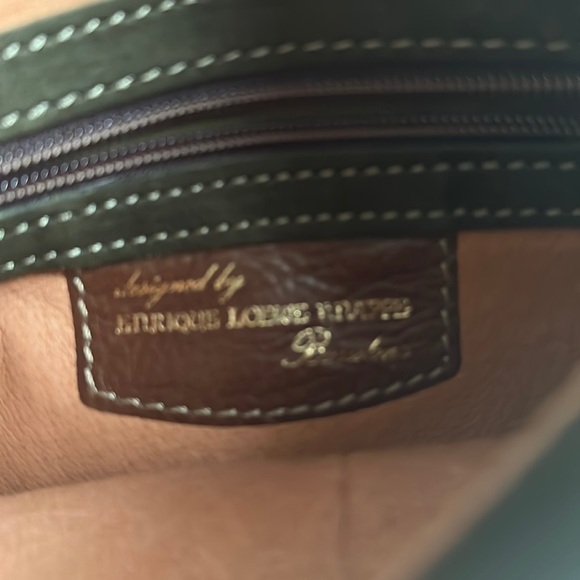 Enrique Loewe Knappe Vintage Forest Green Suede Crossbody Purse - Picture 8 of 13